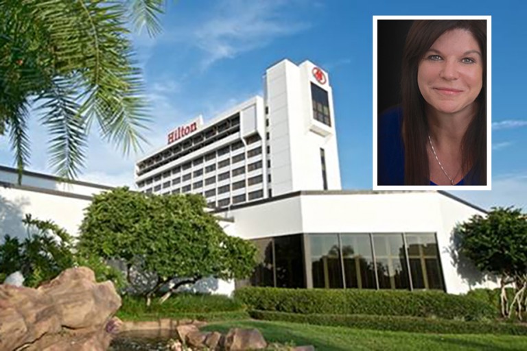 woman and a hospital